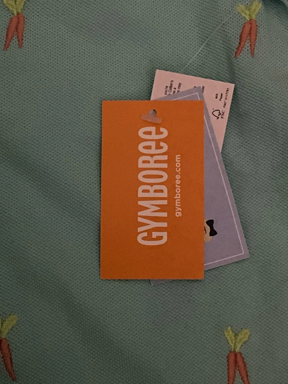 Gymboree Boys 4T Polo Shirt NWT Aqua Carrot Print Short Sleeve